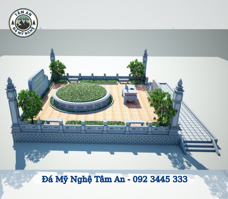 25+ mẫu thiết kế lăng mộ gia đình hiện đại, chuẩn phong thuỷ hình 3 Mẫu Thiết Kế Phối Cảnh Khu Lăng Mộ Tuyệt Đẹp
