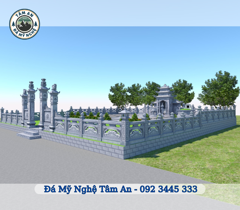 Lăng mộ đá xanh rêu – công trình kiến trúc đá thách thức thời gian hình 1 Mẫu lăng mộ đá tự nhiên phối cảnh chuẩn phong thuỷ